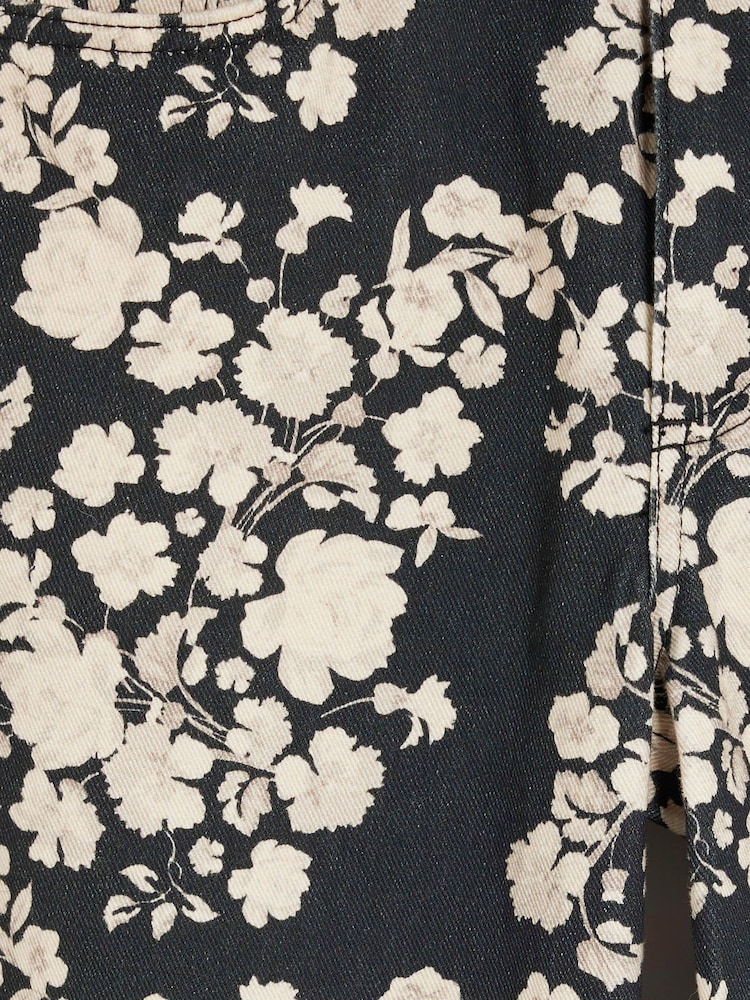River Island Black Petite Relaxed Straight Floral 100% Cotton Jeans - Image 6 of 6 River Island Black Petite Relaxed Straight Floral 100% Cotton Jeans - Image 6 of 6