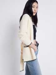 River Island Cream Long Sleeve Stitched Cardigan - Image 2 of 4