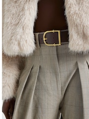 River Island Brown Belted Wide Leg Trousers - Image 3 of 4