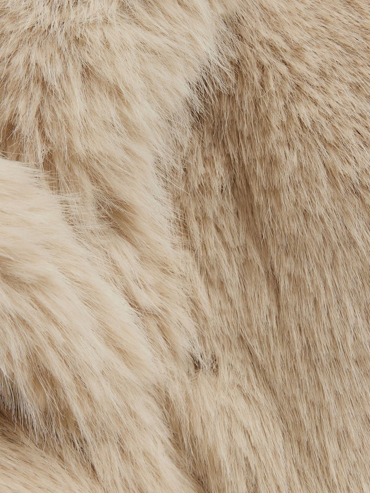 River Island Cream Faux Fur Jacket - Image 4 of 4