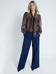 River Island Blue High Rise Tailored Baggy Jeans - Image 1 of 6