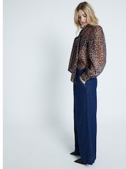 River Island Blue High Rise Tailored Baggy Jeans - Image 3 of 6