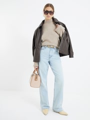 River Island Light Blue High Waisted Relaxed Straight 100% Cotton Jeans - Image 1 of 8