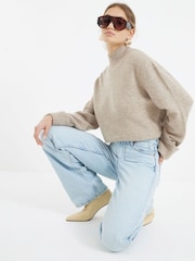 River Island Light Blue High Waisted Relaxed Straight 100% Cotton Jeans - Image 2 of 8