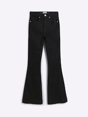 River Island Black 1 Petite High Rise Tummy Hold Flare Jeans - Image 5 of 6