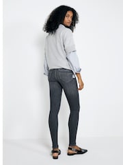 River Island Grey Petite Mid Rise Bum Sculpt Skinny Jeans - Image 2 of 4