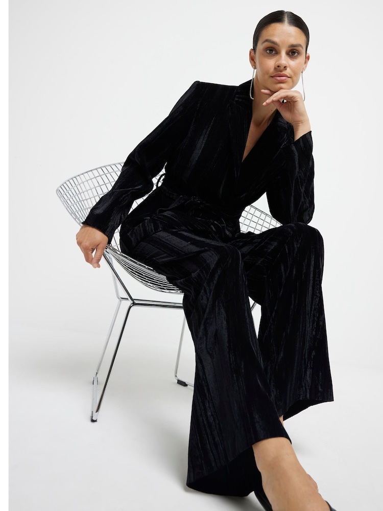 River Island Black Velvet Wide Leg Trousers - Image 2 of 5