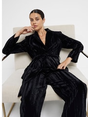 River Island Black Velvet Wide Leg Trousers - Image 3 of 5