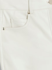River Island Cream Faux Fur Leather Relaxed Straight Leg Trousers - Image 5 of 5