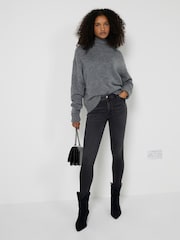 River Island Black Mid Rise Skinny Jeans - Image 1 of 4