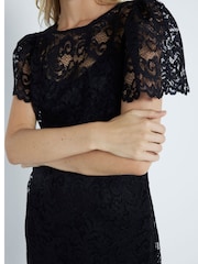 River Island Black Mini Lace Shift Dress - Image 3 of 4