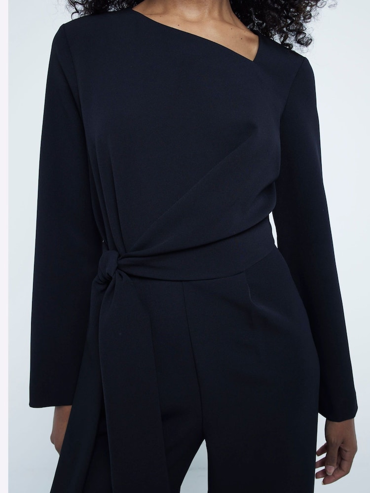 River Island Black Tailored Wrap Front Jumpsuit - Image 4 of 4