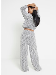 River Island Mărimi mici Carouri Boucle Evazat 100% Cotton Pantaloni - Image 2 of 4