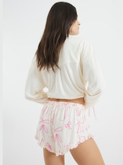 River Island Pink Bow Shirt and Shorts Pyjamas Set - Image 5 of 6