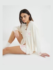 River Island Pink Bow Shirt and Shorts Pyjamas Set - Image 6 of 6