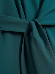 River Island Green Tailored Wrap Front Jumpsuit - Image 4 of 4