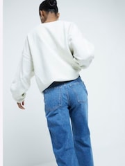River Island Blue Slim High Rise Striaght Stretch 100% Cotton Jeans - Image 2 of 4