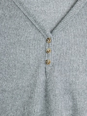 River Island Grey Cosy Long Sleeve Rib Pyjamas Set - Image 6 of 6