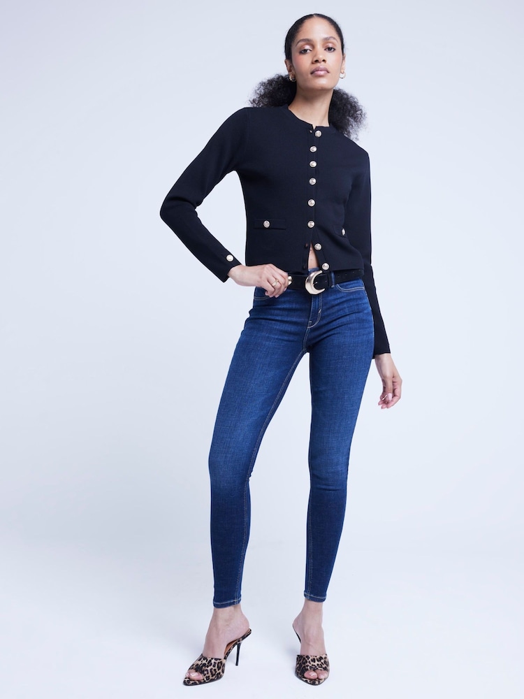 River Island Blue Mid Rise Bum Sculpt Skinny Jeans - Image 1 of 5