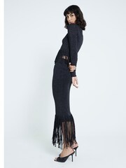 River Island Black Long Sleeve Fringe Jumper - Image 2 of 4
