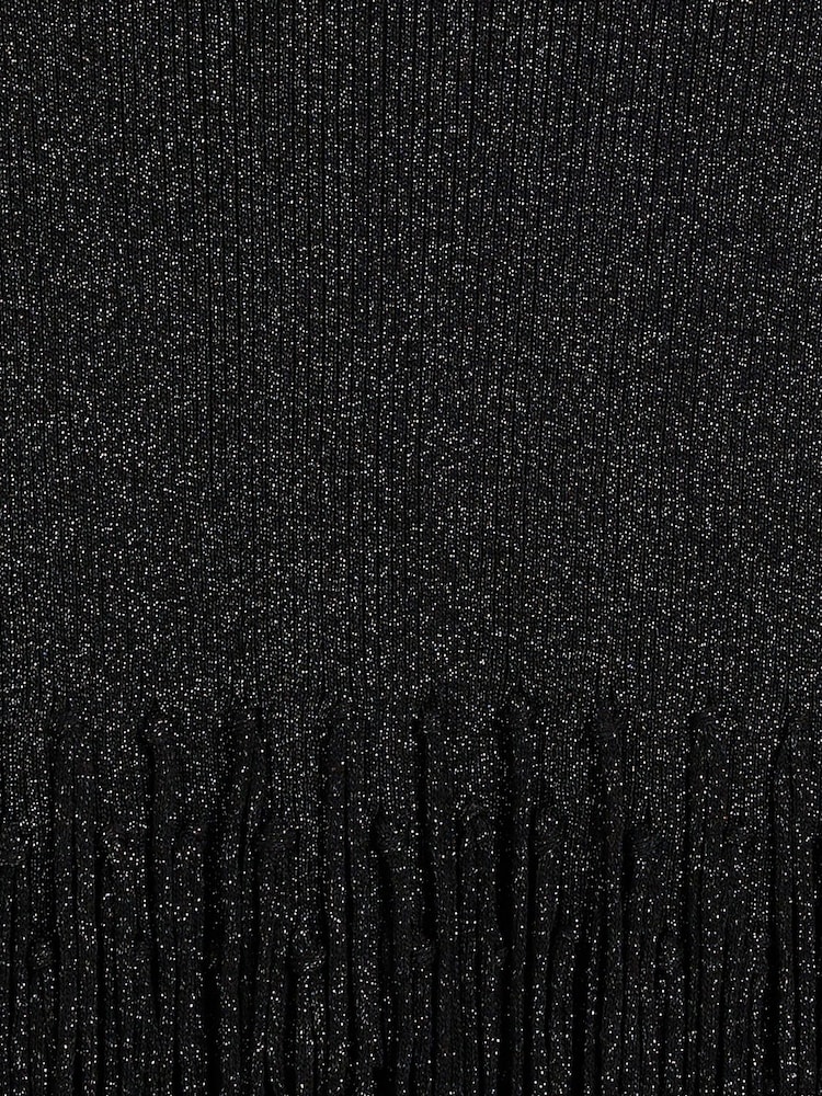 River Island Black Long Sleeve Fringe Jumper - Image 4 of 4