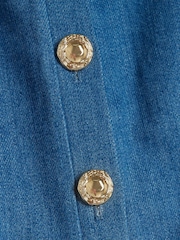 River Island Blue Petite Tie Back 100% Cotton Waistcoat - Image 4 of 4