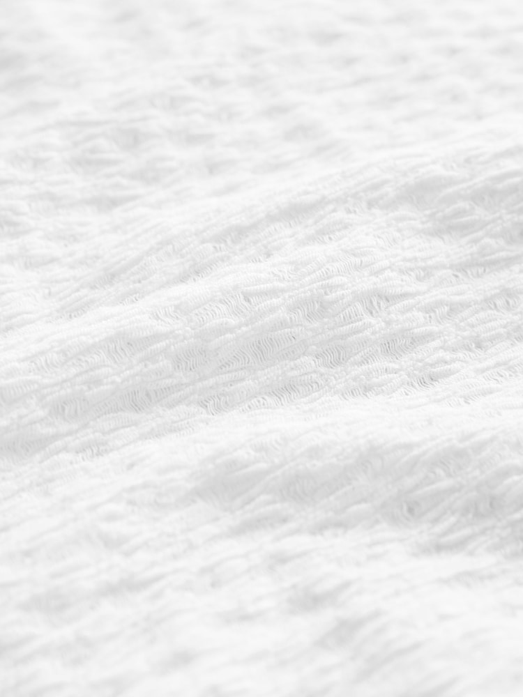 White Textured Short Sleeve Square Neck T-Shirt - Image 8 of 8 White Textured Short Sleeve Square Neck T-Shirt - Image 8 of 8