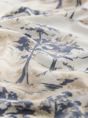 Sininen/Ecru - Pitkä hiha Ruched Detail Pusero - Kuva 7 / 8