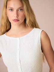 Ivory Textured Button Through Waistcoat - Image 3 of 7