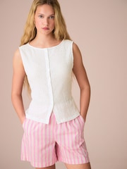 Ivory Textured Button Through Waistcoat - Image 4 of 7