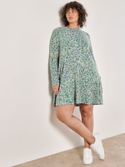 Apricot Grey Leaf Cosy Swing Dress - Image 2 of 4