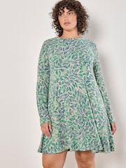Apricot Grey Leaf Cosy Swing Dress - Image 3 of 4
