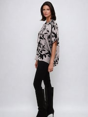 Religion Black Oversized Hidden Blouse In Abstract Print On Cupro - Image 3 of 6