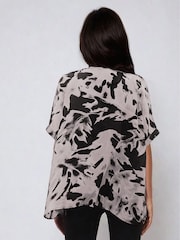 Religion Black Oversized Hidden Blouse In Abstract Print On Cupro - Image 6 of 6