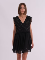 Religion Black Mini Karolina Cute Beaded Dress In Jaquard - Image 4 of 7