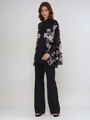 Religion Black Inversion Oversized Shirt With Monochrome Placement Print - Image 6 of 7