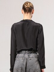 Religion Black Time Tie Top In Luxurious Cupro - Image 3 of 6