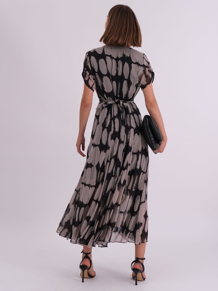 Religion Grey Delight Maxi Wrap Dress With Cap Sleeve in Beautiful Prints - Image 2 of 7