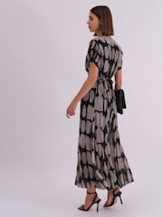Religion Grey Delight Maxi Wrap Dress With Cap Sleeve in Beautiful Prints - Image 5 of 7