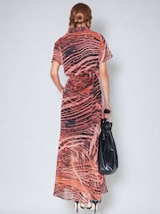 Religion Blossom Maxi-Hemdkleid mit Bindegürtel in der Taille und handgemalten Prints - Bild 2 von 6
