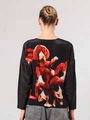 Religion Black Spell Top With Burnt Flower Placement Print And Tassle Tie Waist - Image 5 of 6