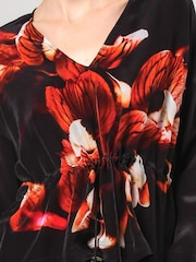 Religion Black Spell Top With Burnt Flower Placement Print And Tassle Tie Waist - Image 6 of 6