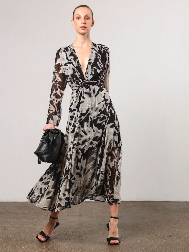 Religion Black Flash Maxi Dress With Multi Tying Wrap Options - Image 1 of 1