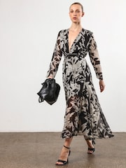 Religion Black Flash Maxi Dress With Multi Tying Wrap Options - Image 2 of 6
