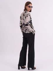 Religion Black Infinity Wrap Top With Tie Front in Hand-Painted Prints - Image 5 of 6