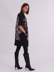 Religion Grey Oversized Twist Tunic Dress with Large Leopard Leaf Print - Image 4 of 7