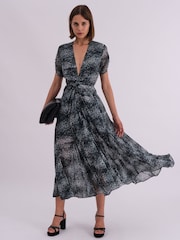 Religion Green Delight Maxi Wrap Dress With Cap Sleeve in Beautiful Prints - Image 1 of 1