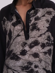 Religion Grey Oversized Twist Shirt In Beautiful Bold Placement Prints - Image 7 of 7