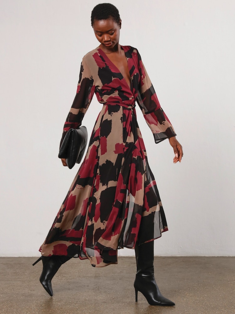 Religion Red Flash Maxi Dress With Multi Tying Wrap Options - Image 1 of 6