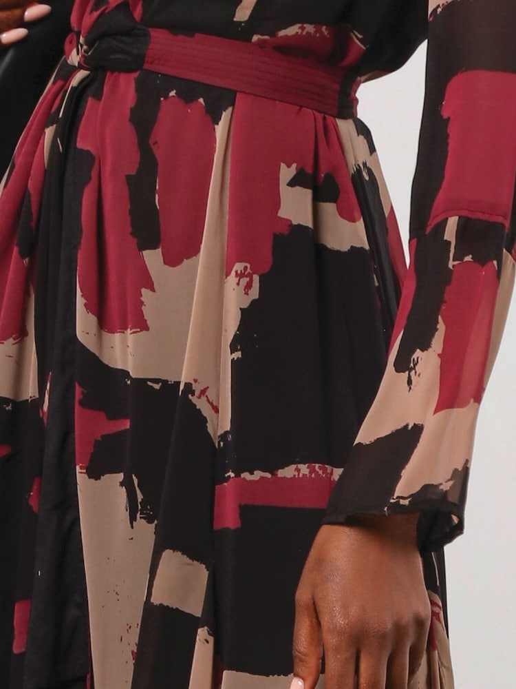 Religion Red Flash Maxi Dress With Multi Tying Wrap Options - Image 6 of 6